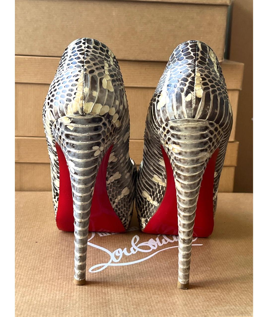 CHRISTIAN LOUBOUTIN Коричневые туфли из экзотической кожи, фото 4