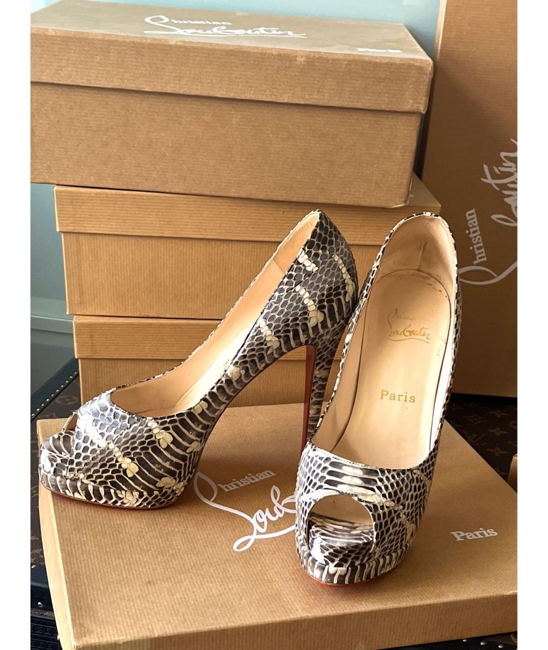 CHRISTIAN LOUBOUTIN Коричневые туфли из экзотической кожи, фото 3