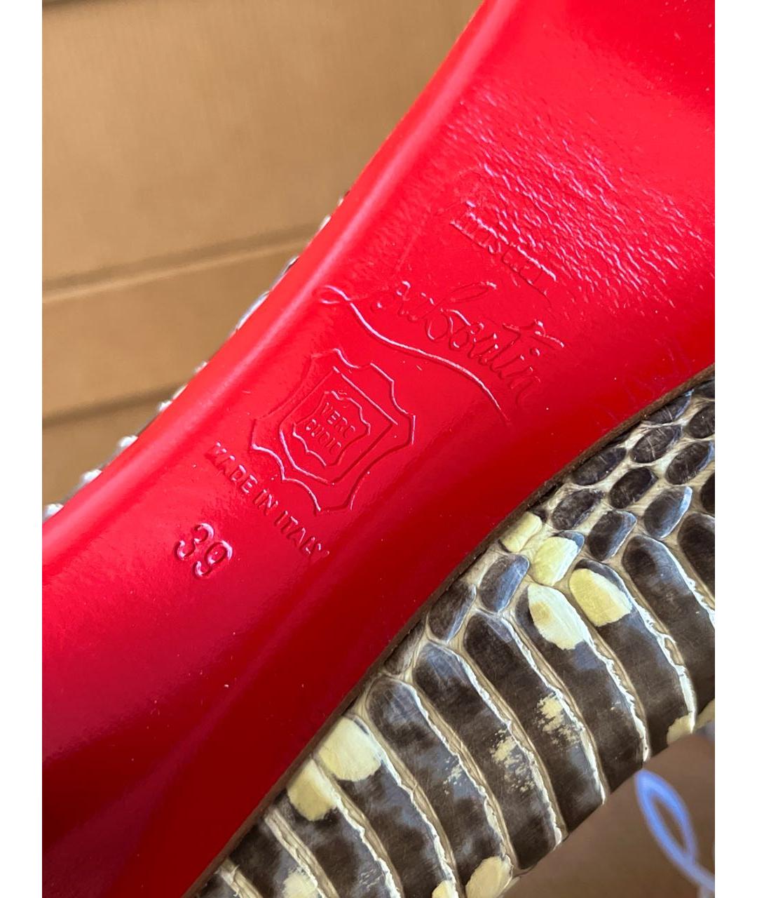 CHRISTIAN LOUBOUTIN Коричневые туфли из экзотической кожи, фото 6