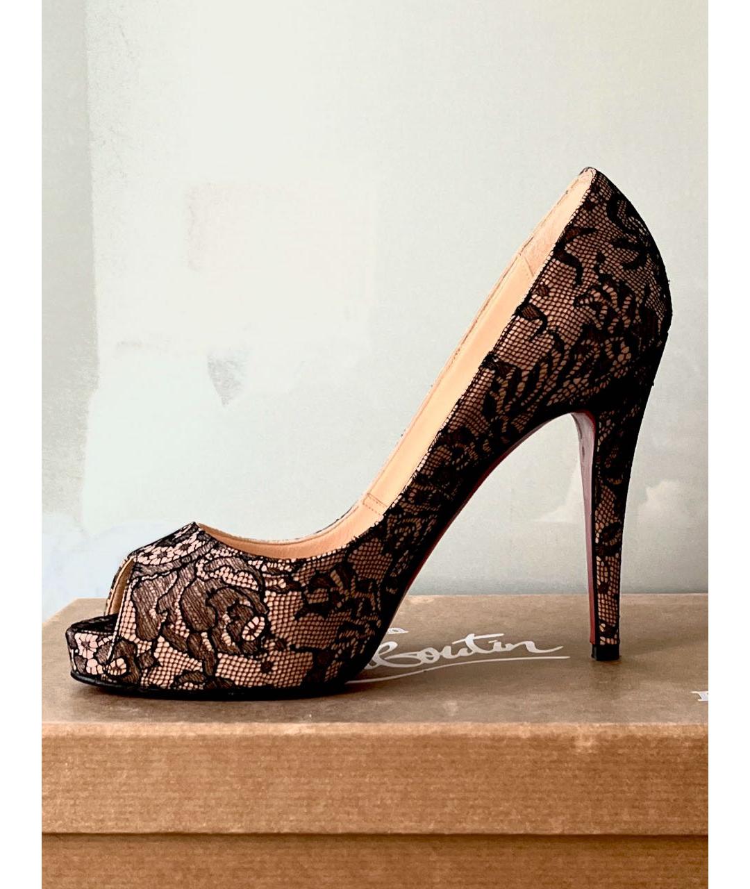 CHRISTIAN LOUBOUTIN Розовые текстильные туфли, фото 2