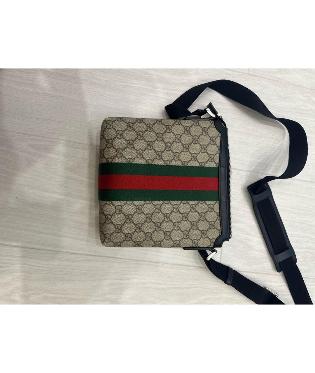 GUCCI Бежевая кожаная поясная сумка, фото 5
