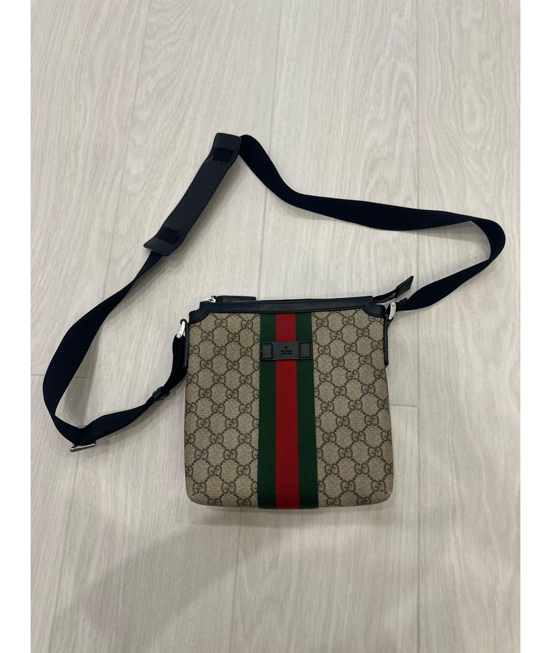 GUCCI Бежевая кожаная поясная сумка, фото 2
