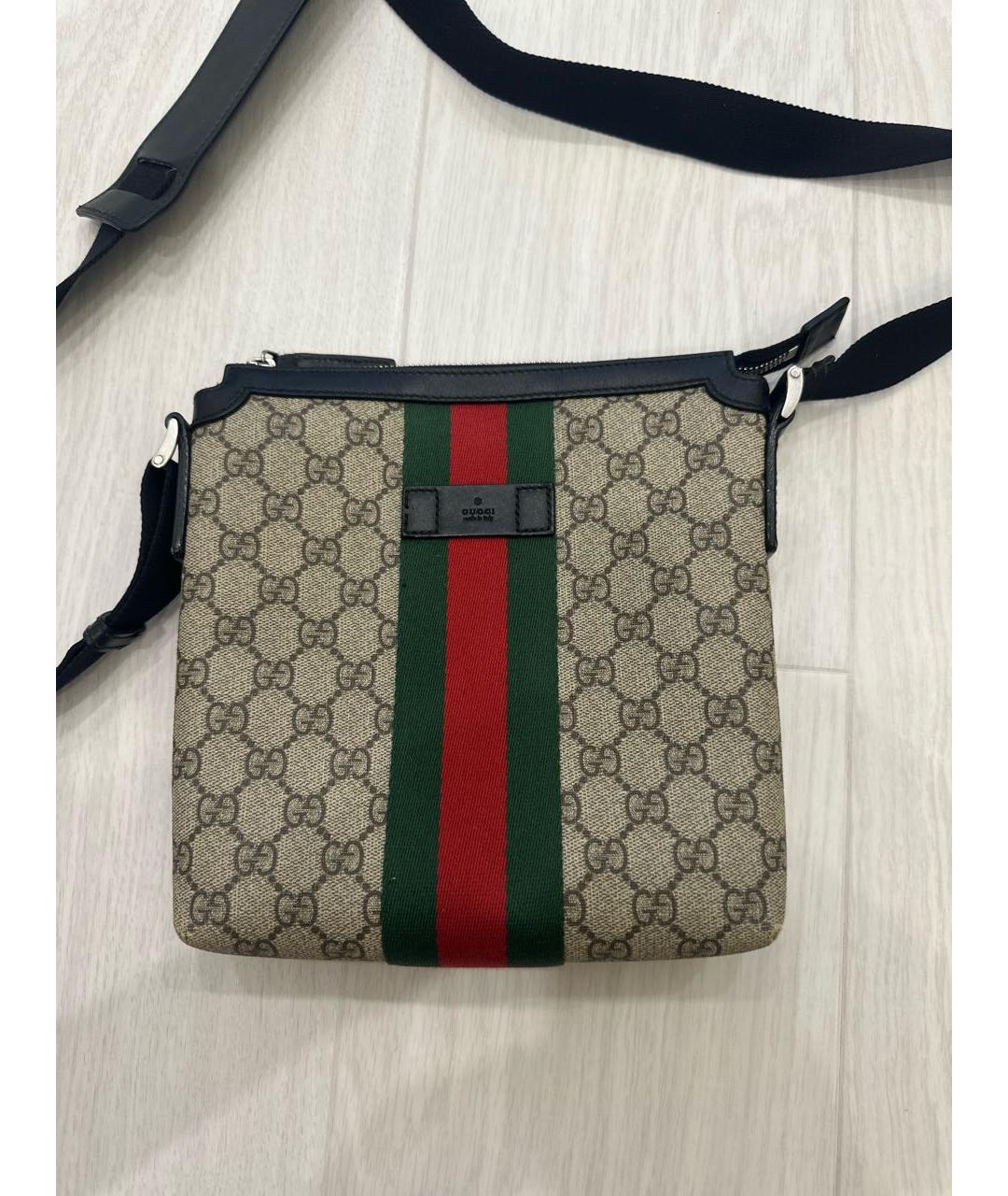 GUCCI Бежевая кожаная поясная сумка, фото 3