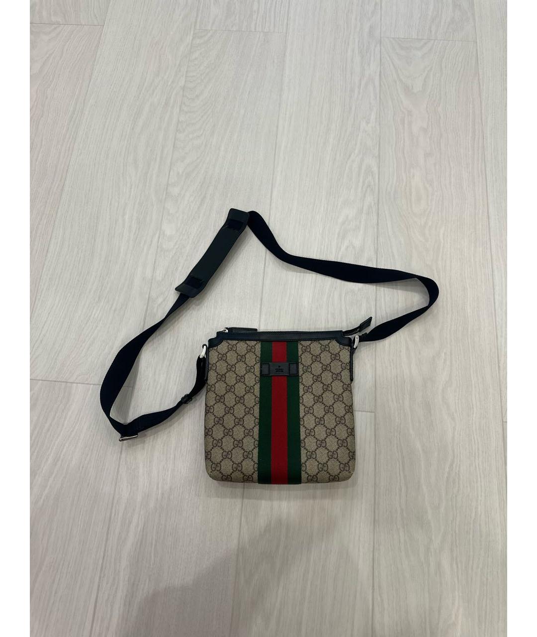 GUCCI Бежевая кожаная поясная сумка, фото 9