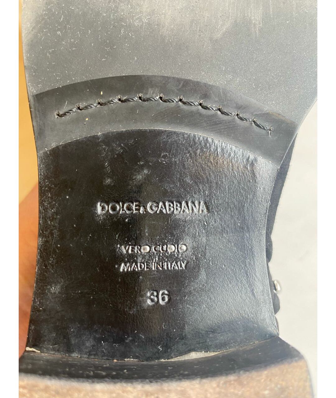DOLCE&GABBANA Черные замшевые ботфорты, фото 6