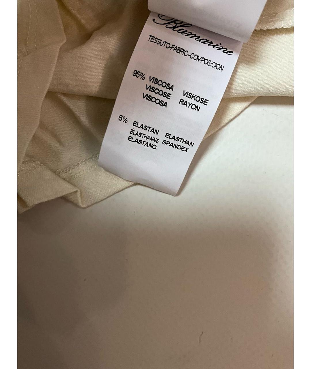 BLUMARINE Бежевая вискозная футболка, фото 6