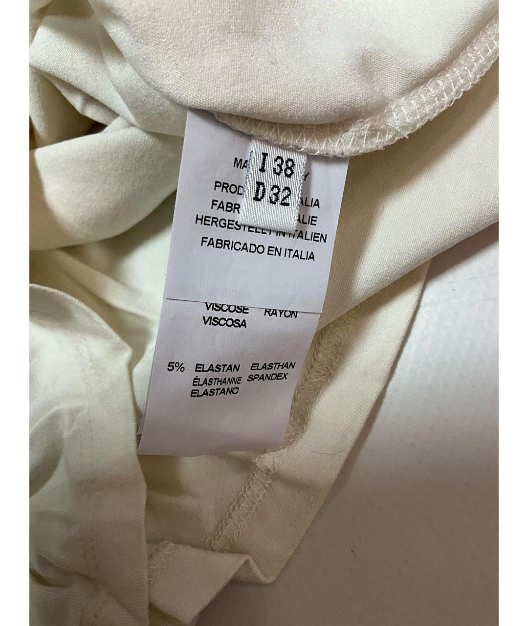 BLUMARINE Бежевая вискозная футболка, фото 5