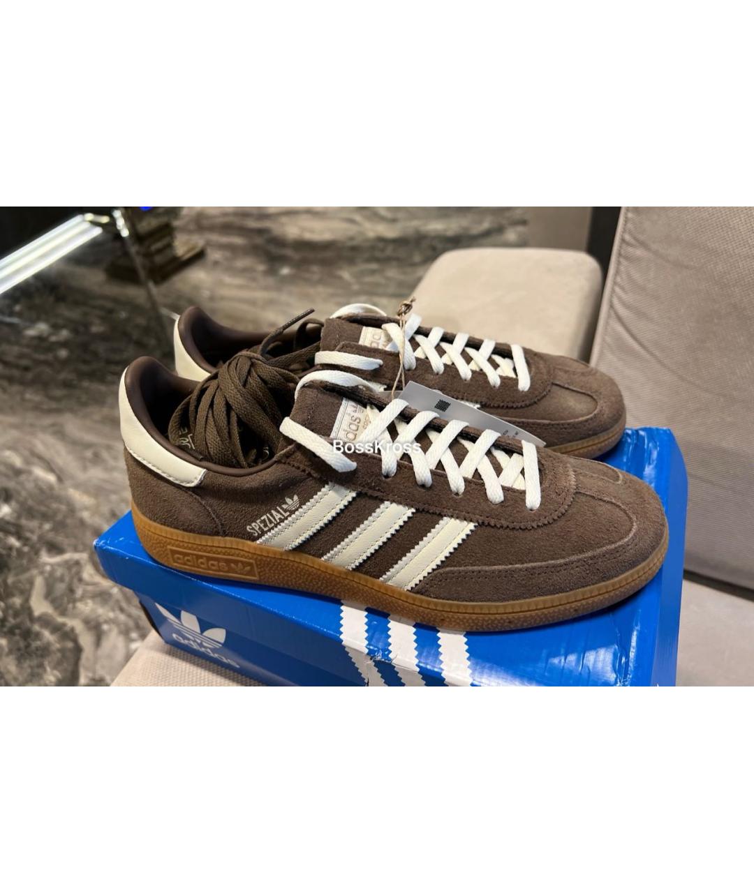 ADIDAS Коричневые замшевые кроссовки, фото 3