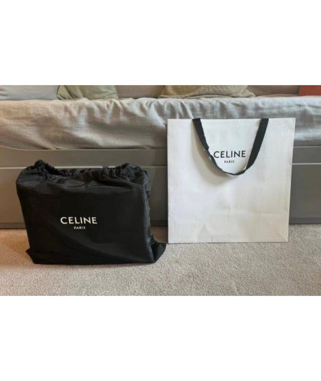 CELINE Коричневая кожаная сумка тоут, фото 6