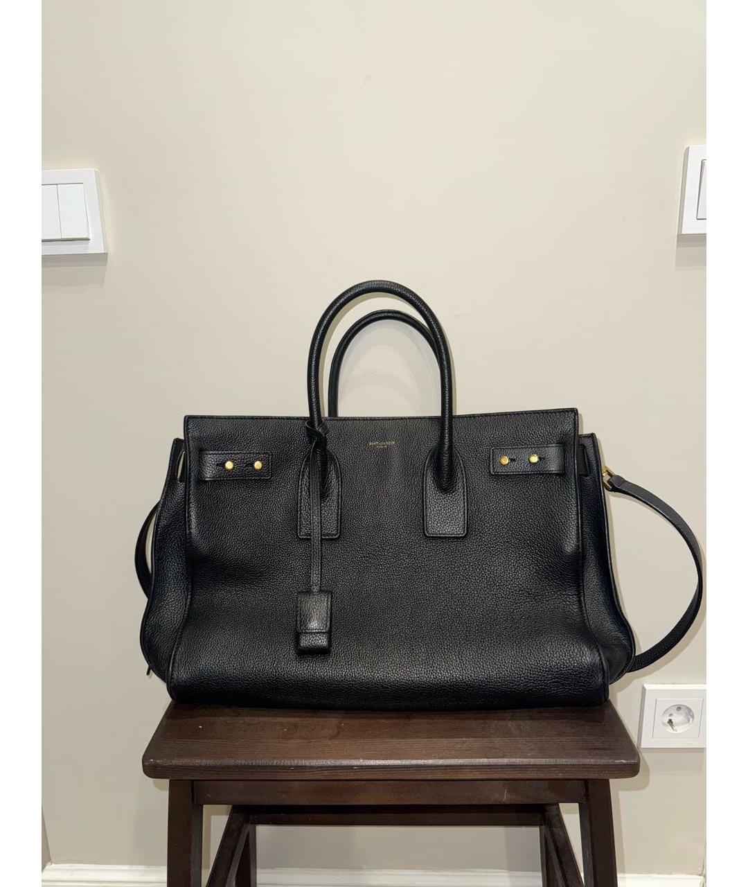 SAINT LAURENT Черная сумка тоут, фото 5