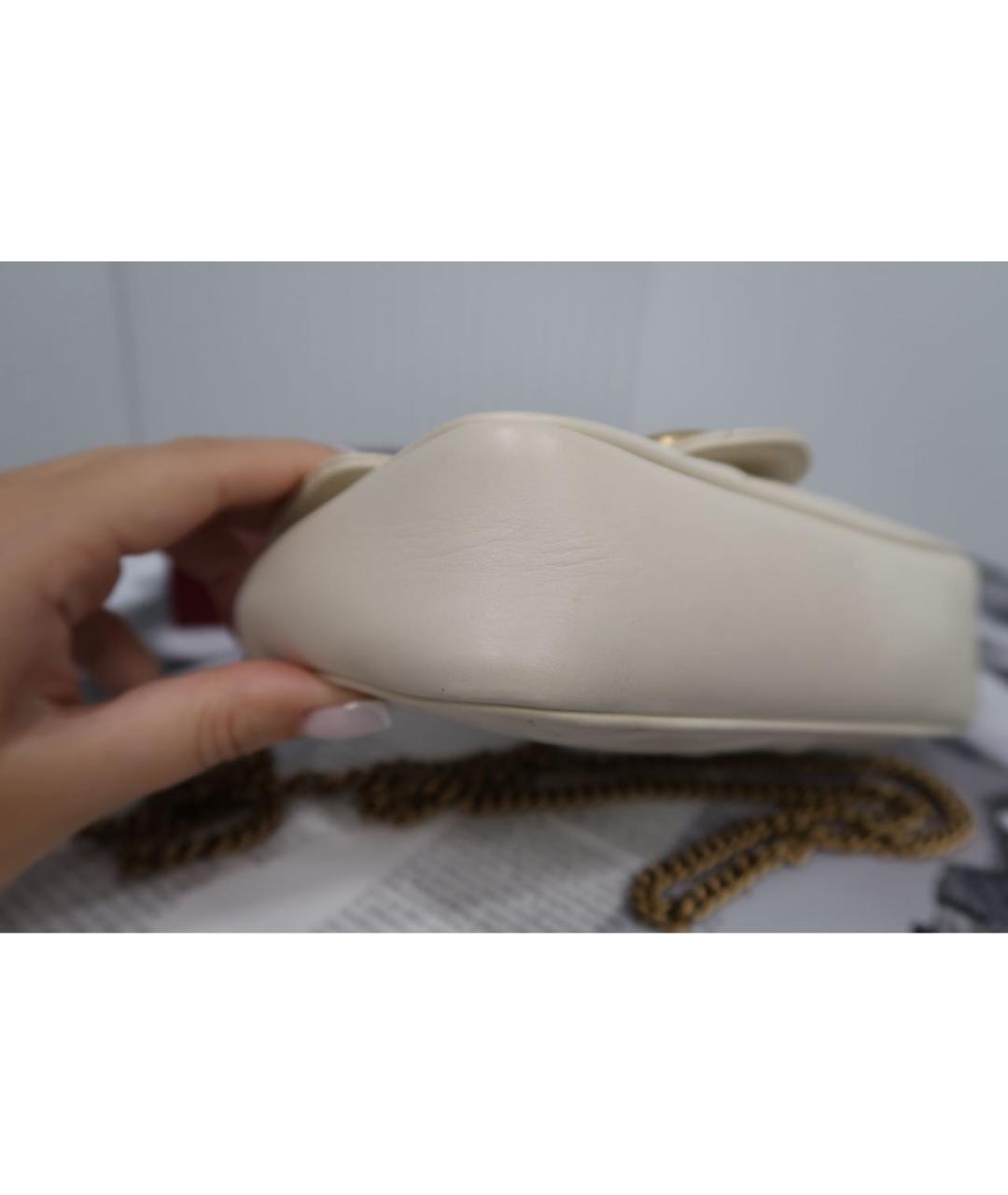 GUCCI Белая кожаная сумка через плечо, фото 7