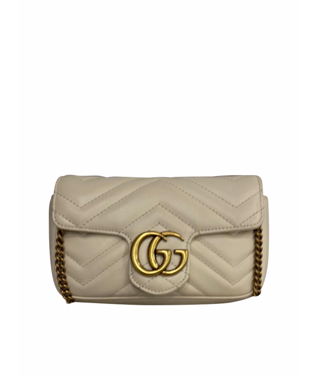 GUCCI Белая кожаная сумка через плечо, фото 1