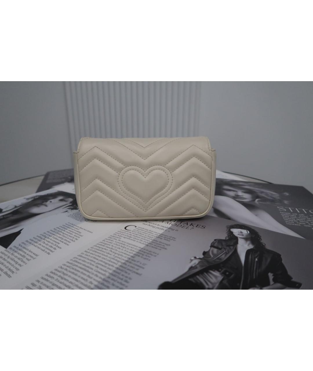 GUCCI Белая кожаная сумка через плечо, фото 2