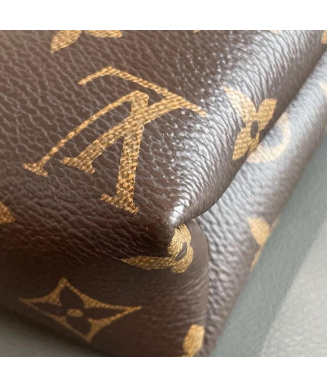 LOUIS VUITTON Коричневая кожаная сумка через плечо, фото 7