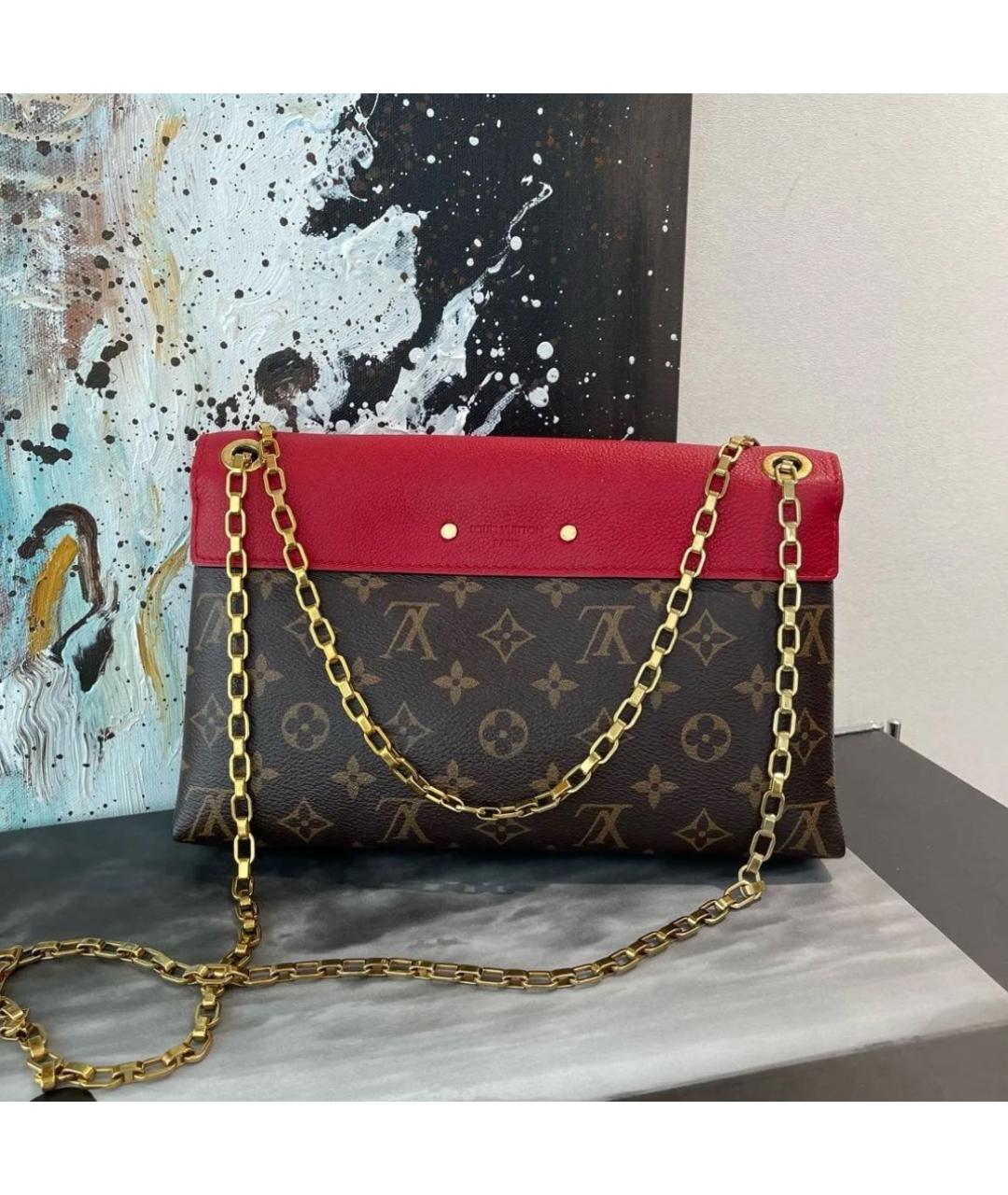 LOUIS VUITTON Коричневая кожаная сумка через плечо, фото 3