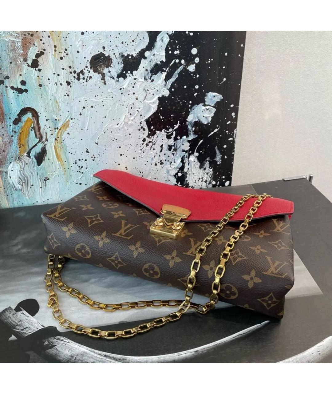 LOUIS VUITTON Коричневая кожаная сумка через плечо, фото 2