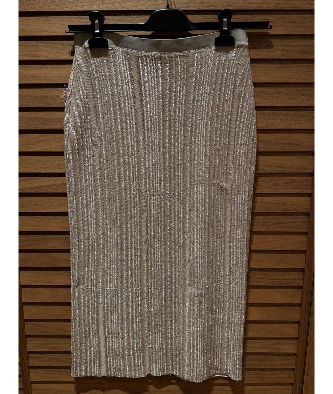 MAISON MARGIELA Бежевая вискозная юбка миди, фото 2