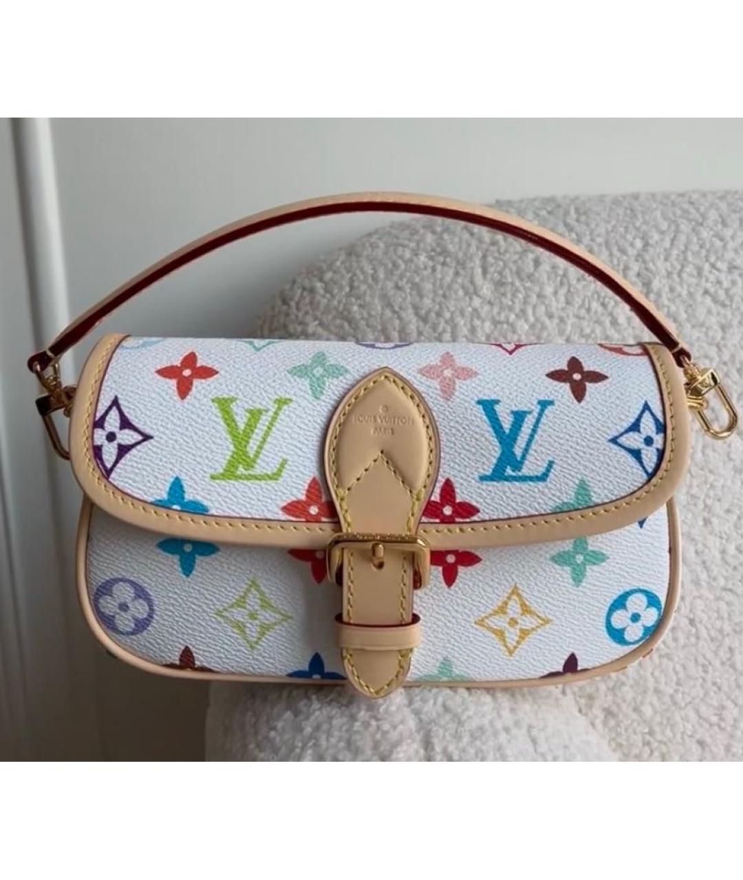 LOUIS VUITTON Белая кожаная сумка через плечо, фото 8
