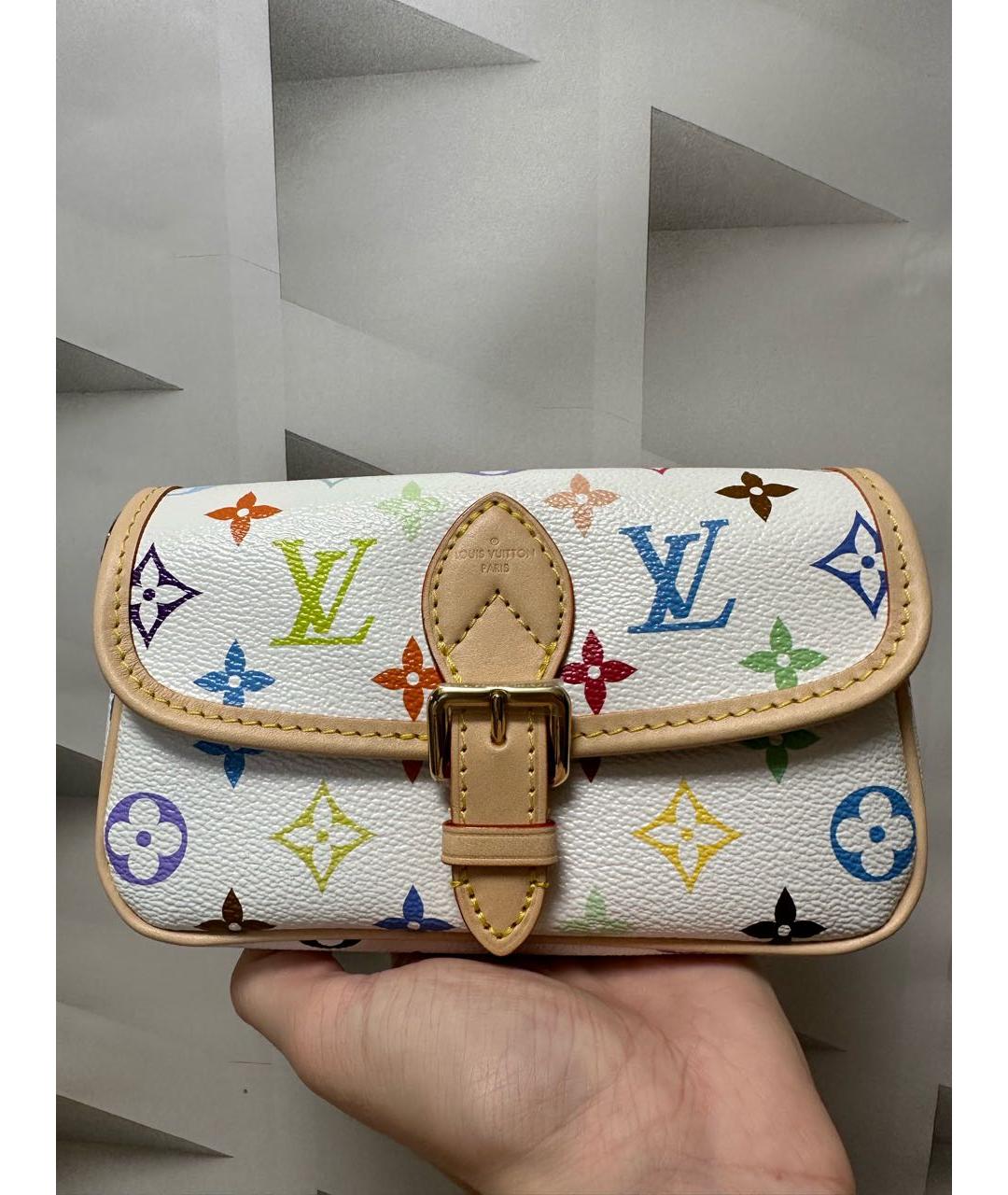 LOUIS VUITTON Белая кожаная сумка через плечо, фото 6