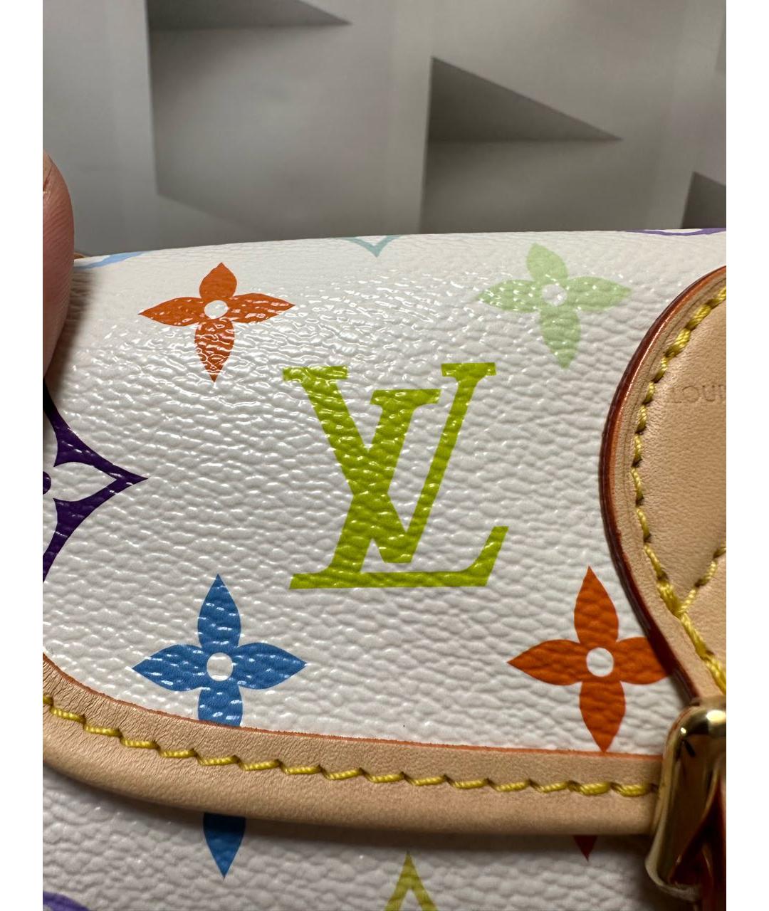 LOUIS VUITTON Белая кожаная сумка через плечо, фото 5