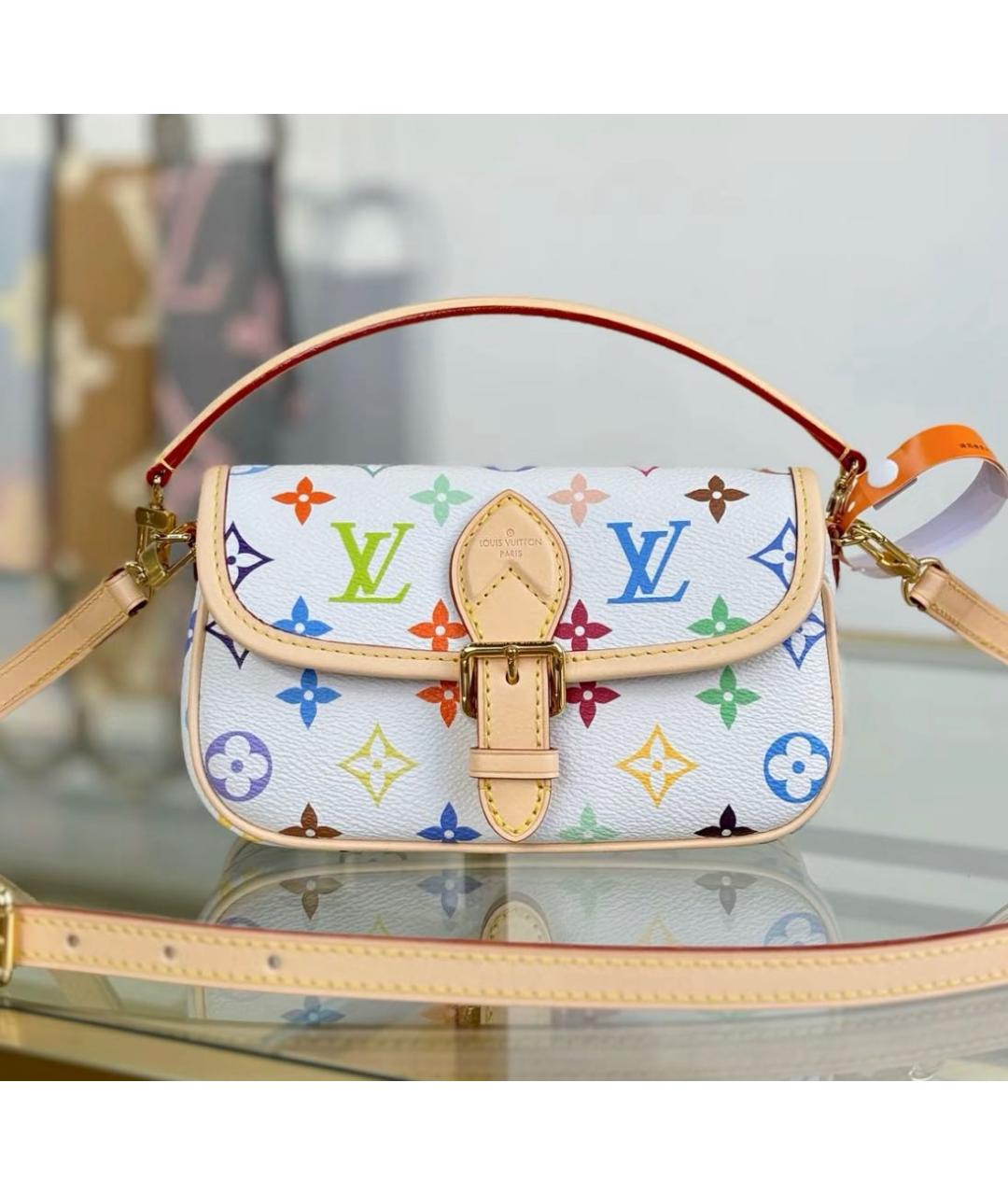 LOUIS VUITTON Белая кожаная сумка через плечо, фото 2