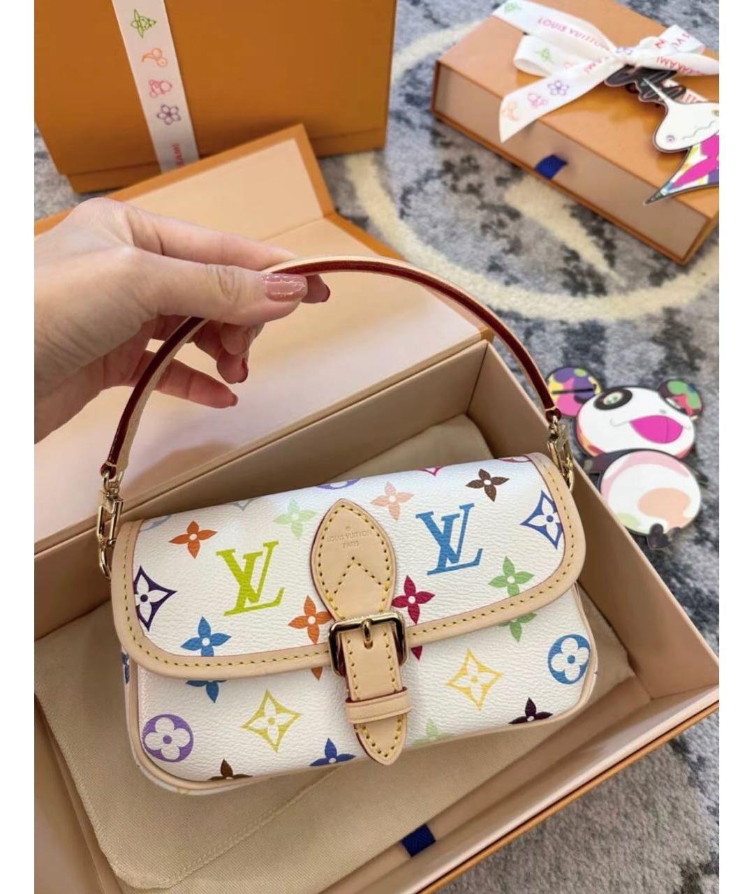 LOUIS VUITTON Белая кожаная сумка через плечо, фото 3