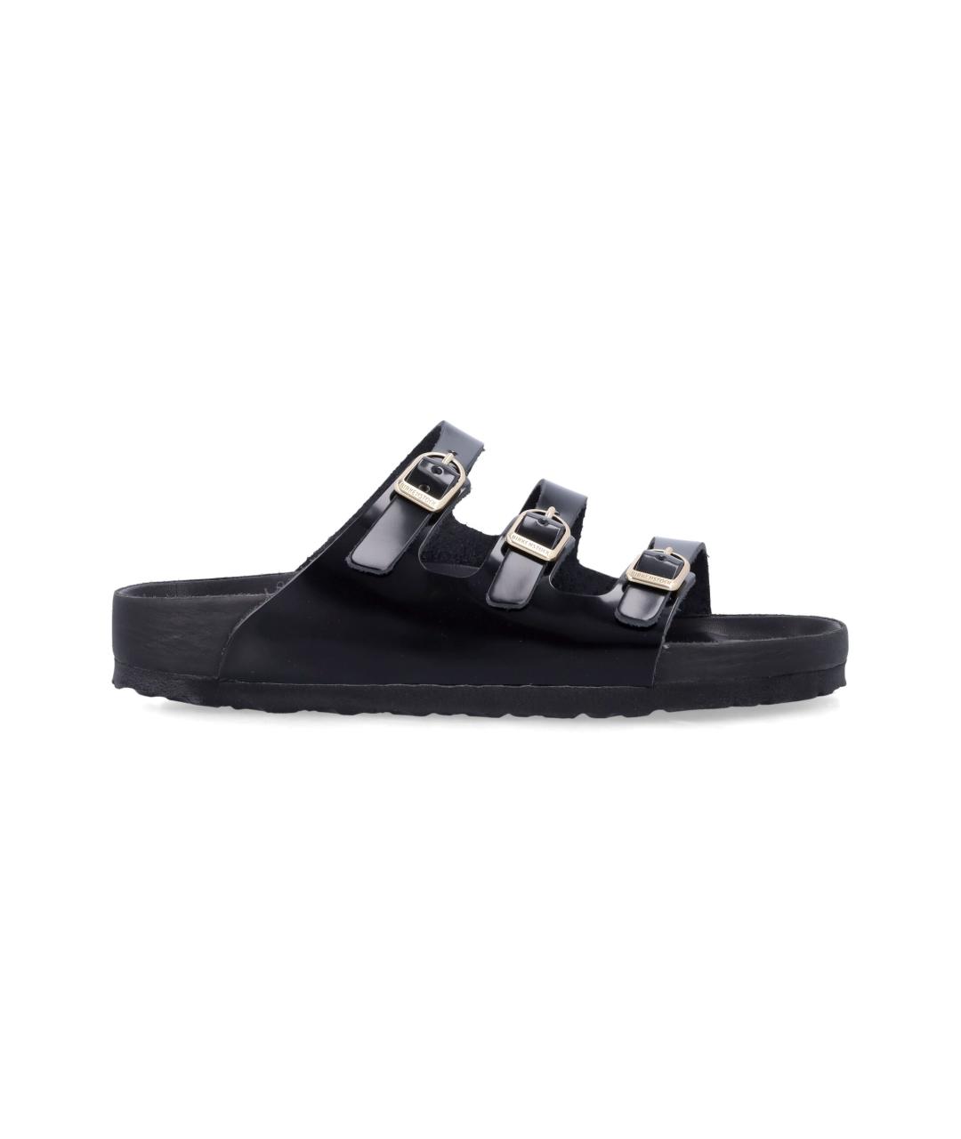 BIRKENSTOCK Черные кожаные босоножки, фото 1
