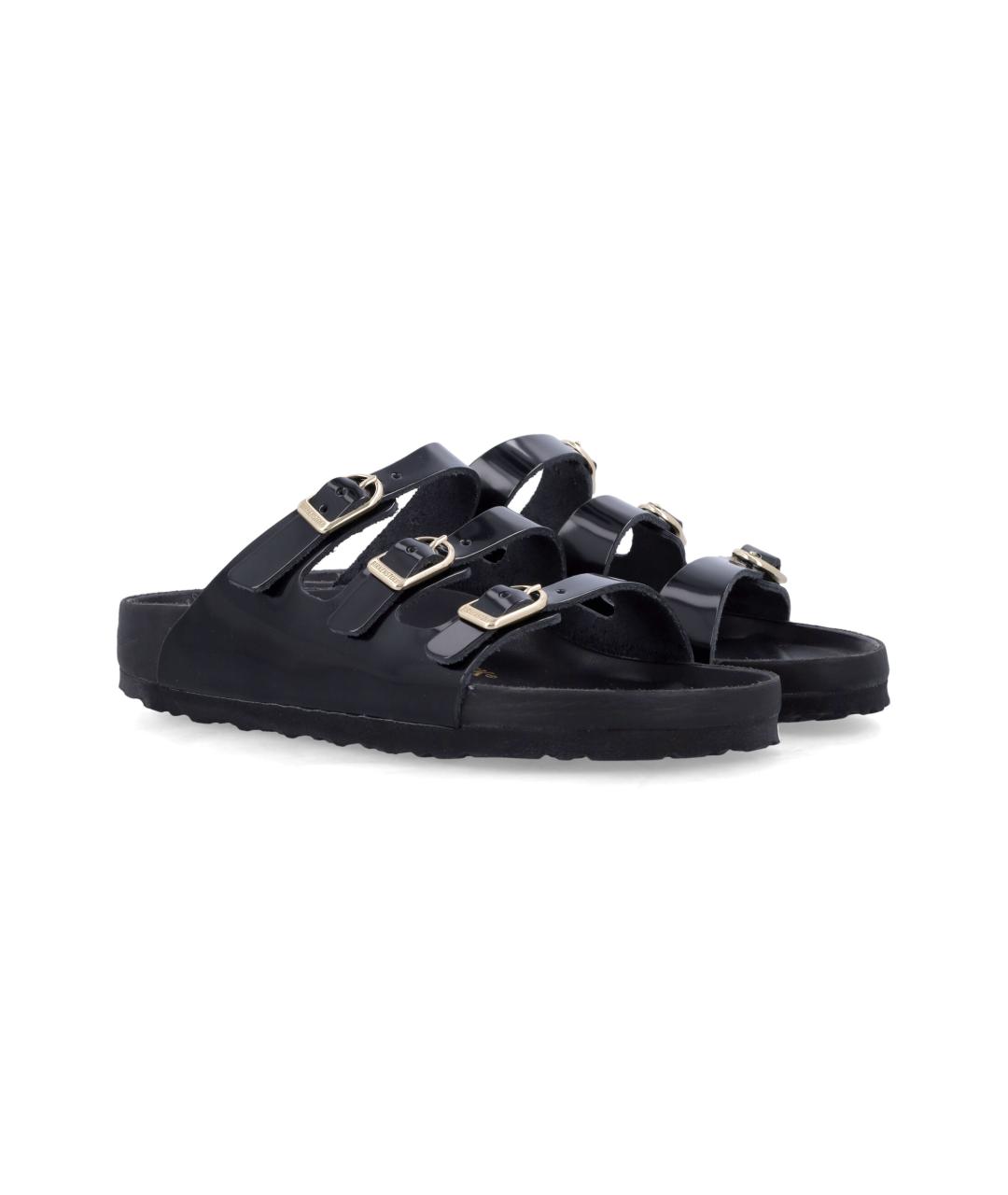 BIRKENSTOCK Черные кожаные босоножки, фото 2