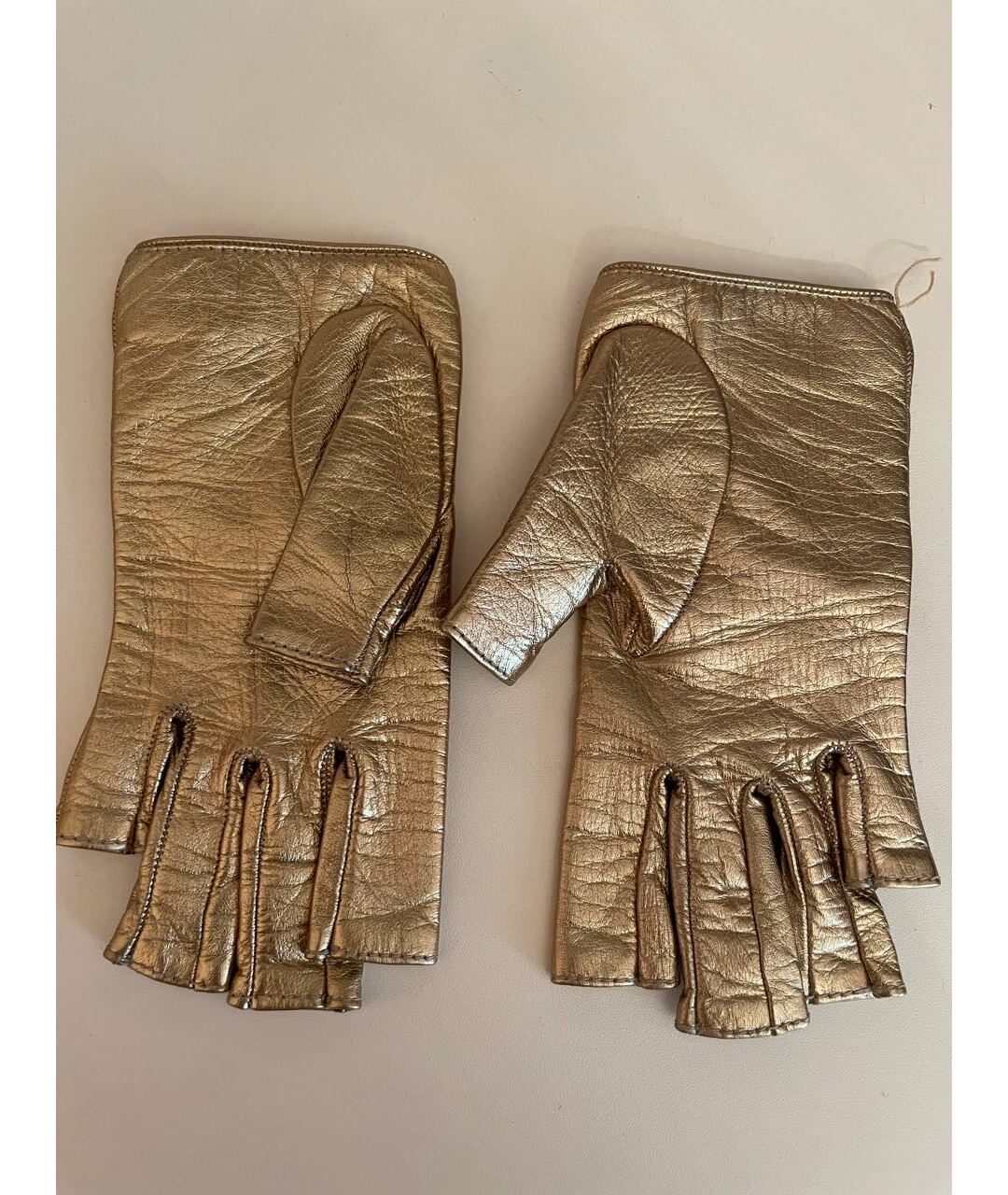 GUCCI Золотые кожаные перчатки, фото 2