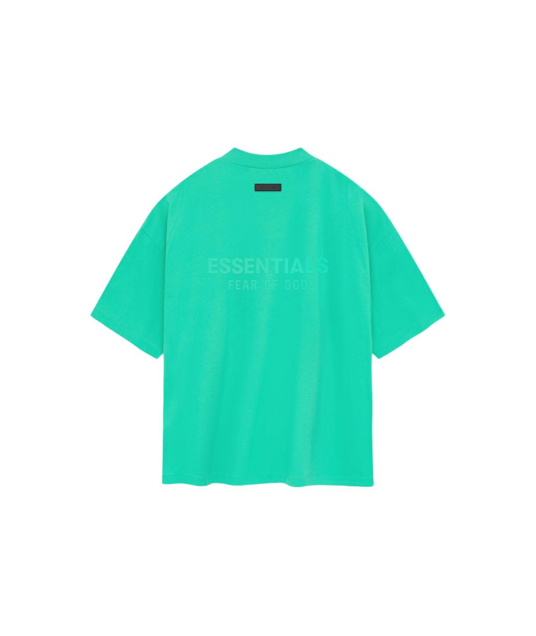 FEAR OF GOD ESSENTIALS Бирюзовая хлопковая футболка, фото 2