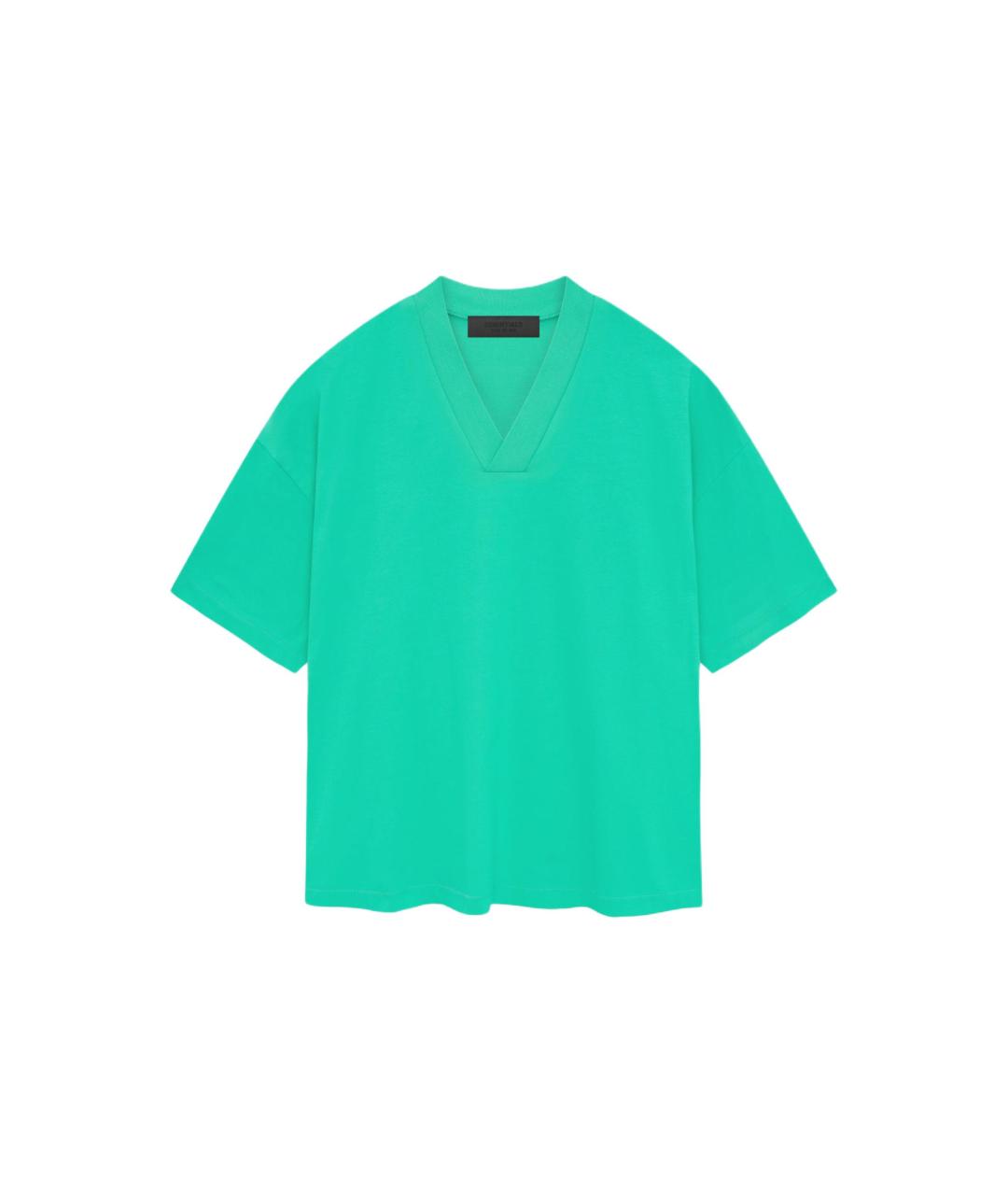 FEAR OF GOD ESSENTIALS Бирюзовая хлопковая футболка, фото 1