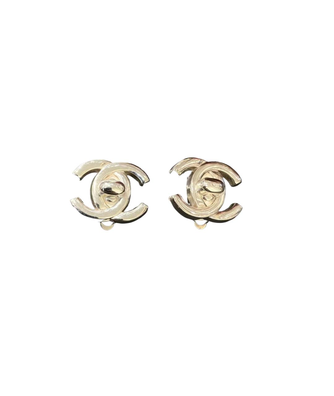CHANEL Серебряные металлические серьги, фото 5