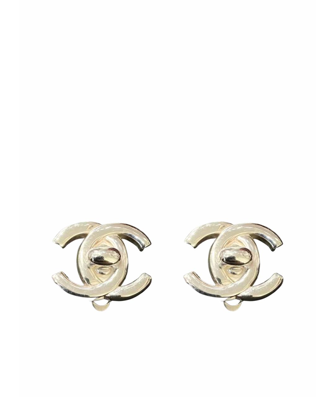 CHANEL Серебряные металлические серьги, фото 1