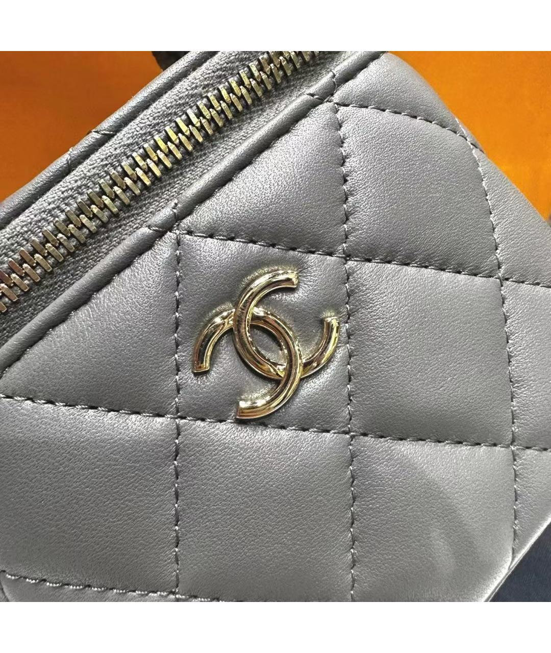CHANEL Серая кожаная сумка через плечо, фото 8