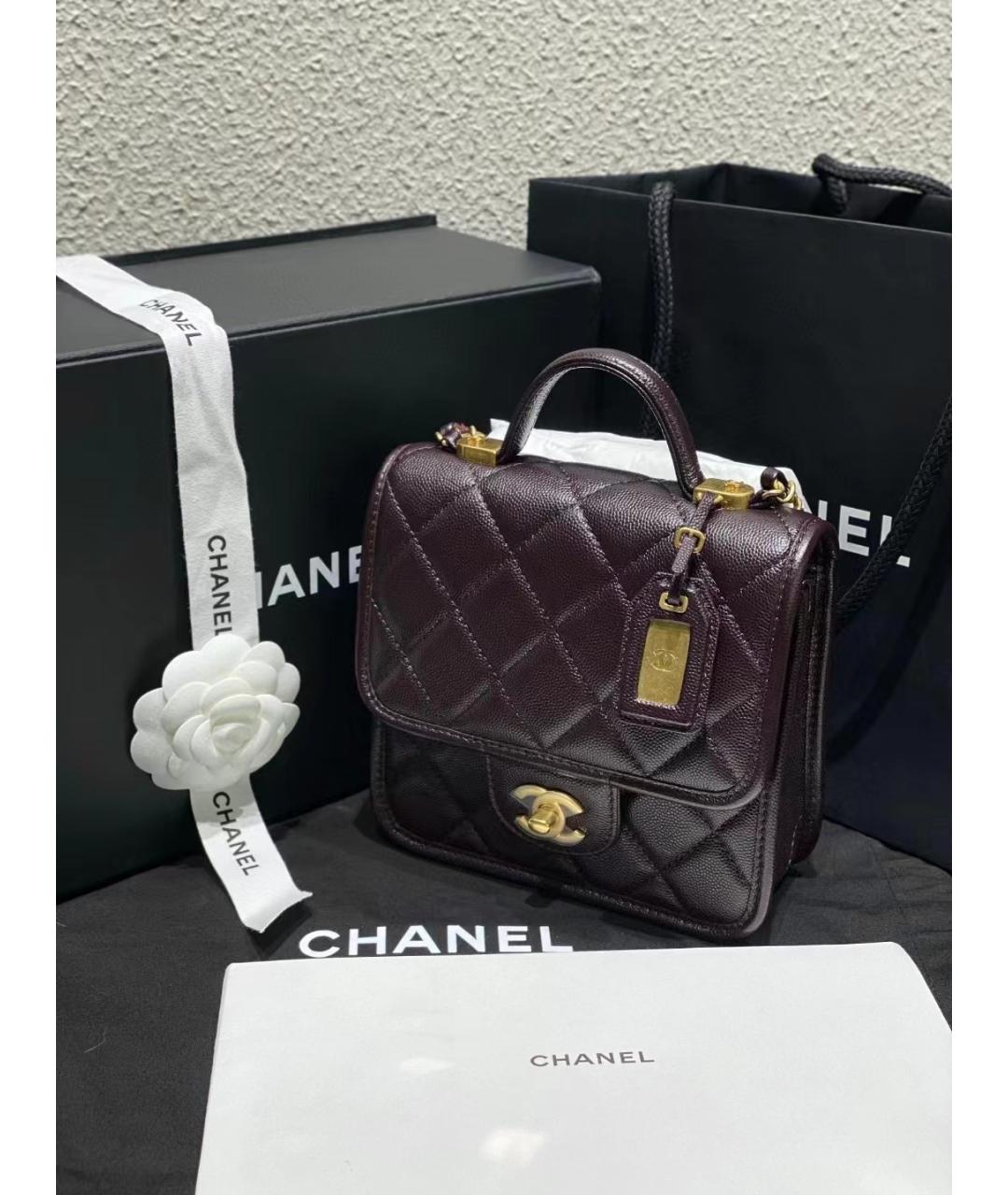 CHANEL Фуксия кожаная сумка через плечо, фото 4