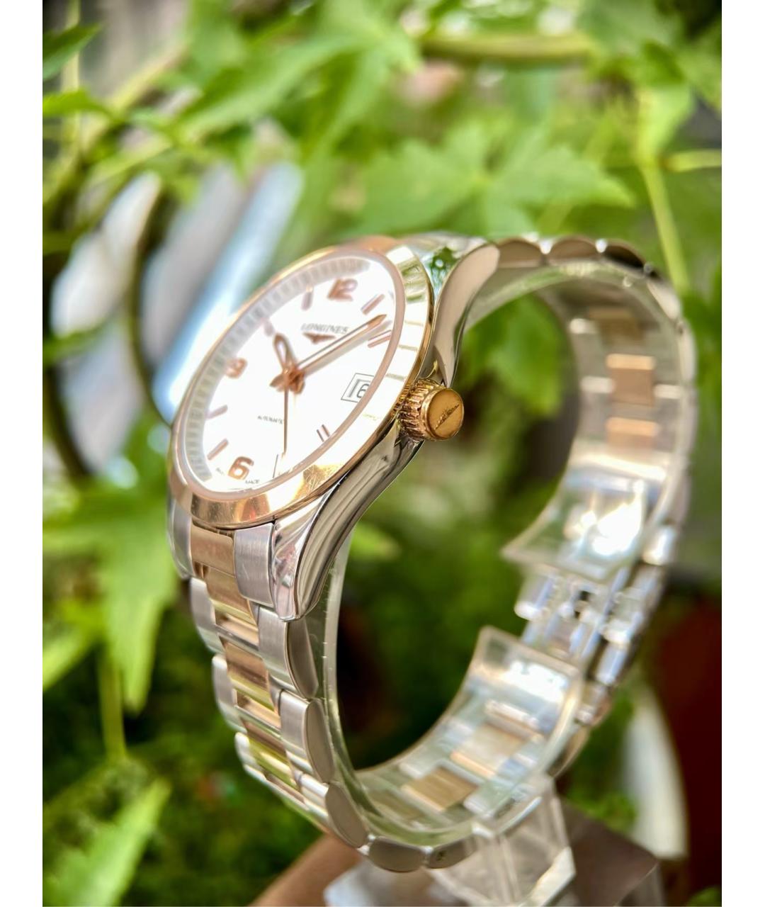 LONGINES Белые металлические часы, фото 5