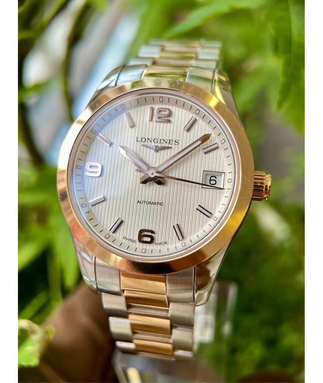 LONGINES Белые металлические часы, фото 3