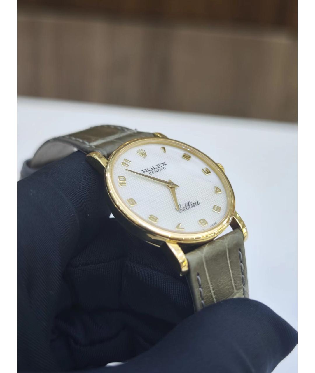 ROLEX Белые часы из желтого золота, фото 4