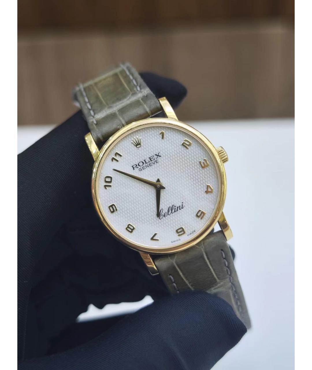 ROLEX Белые часы из желтого золота, фото 5