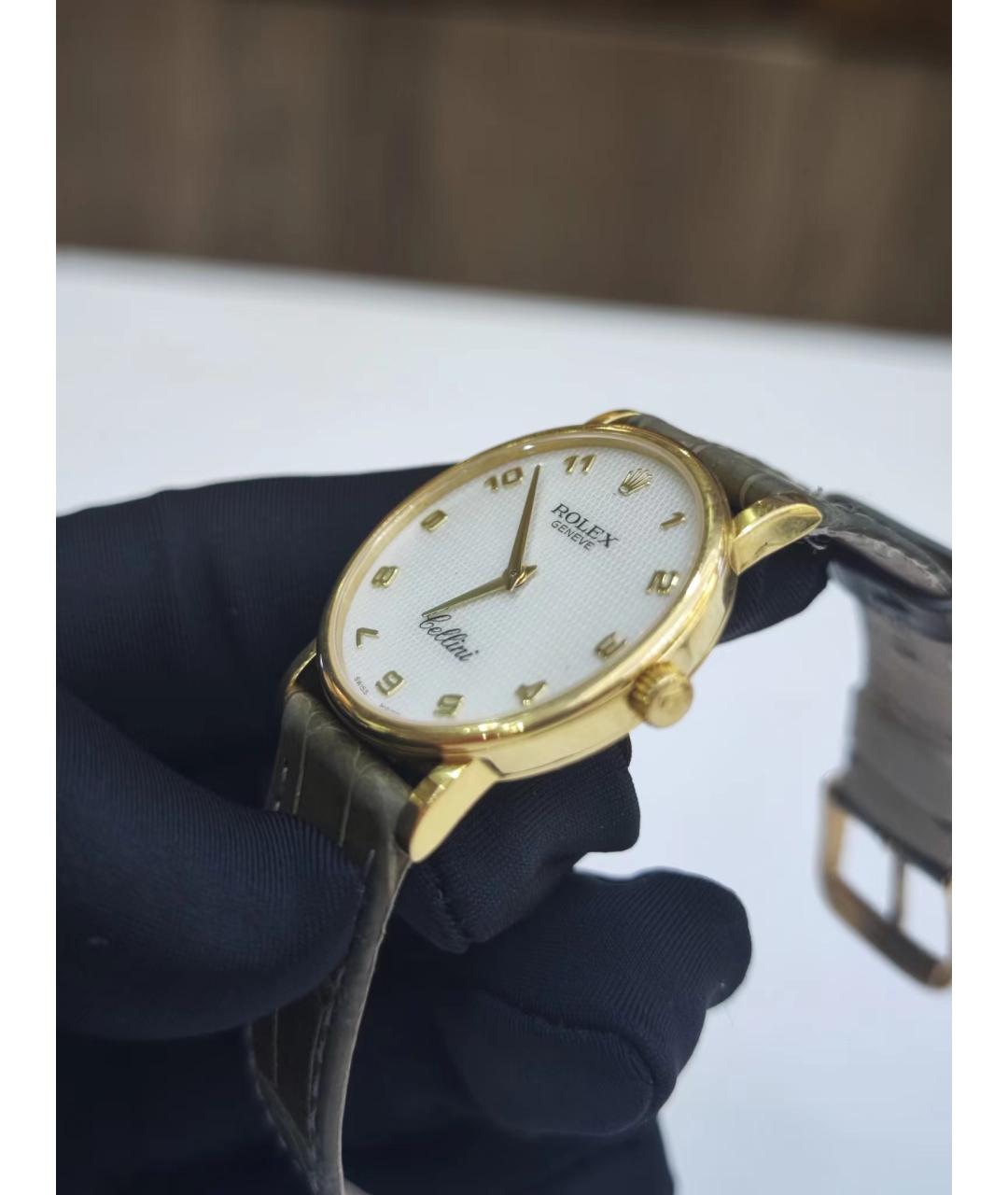 ROLEX Белые часы из желтого золота, фото 3