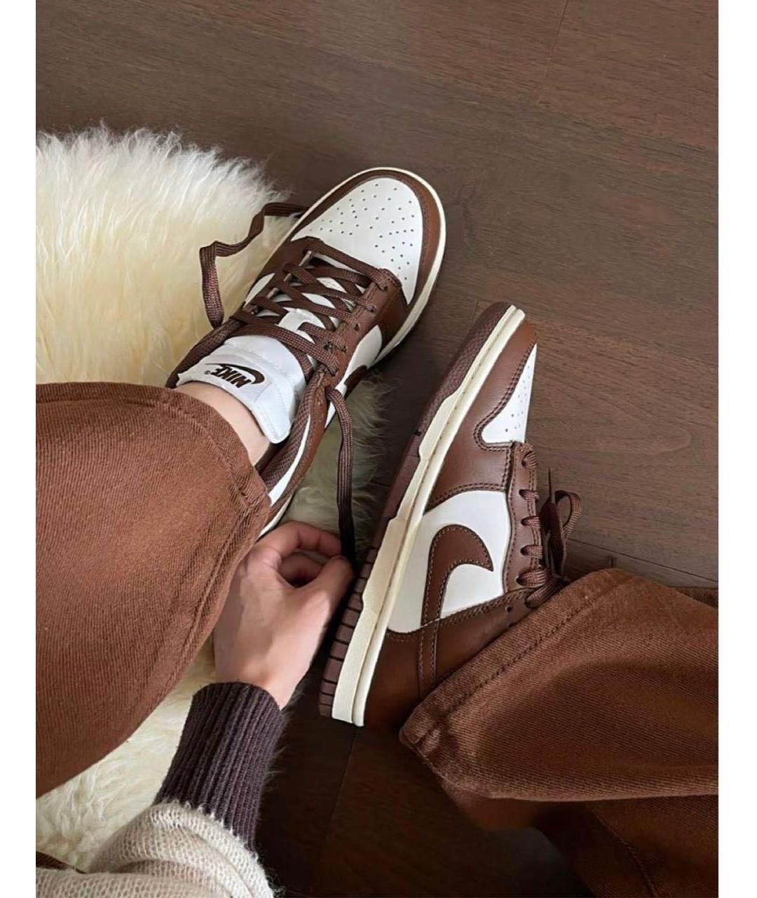NIKE Коричневые кожаные кроссовки, фото 3