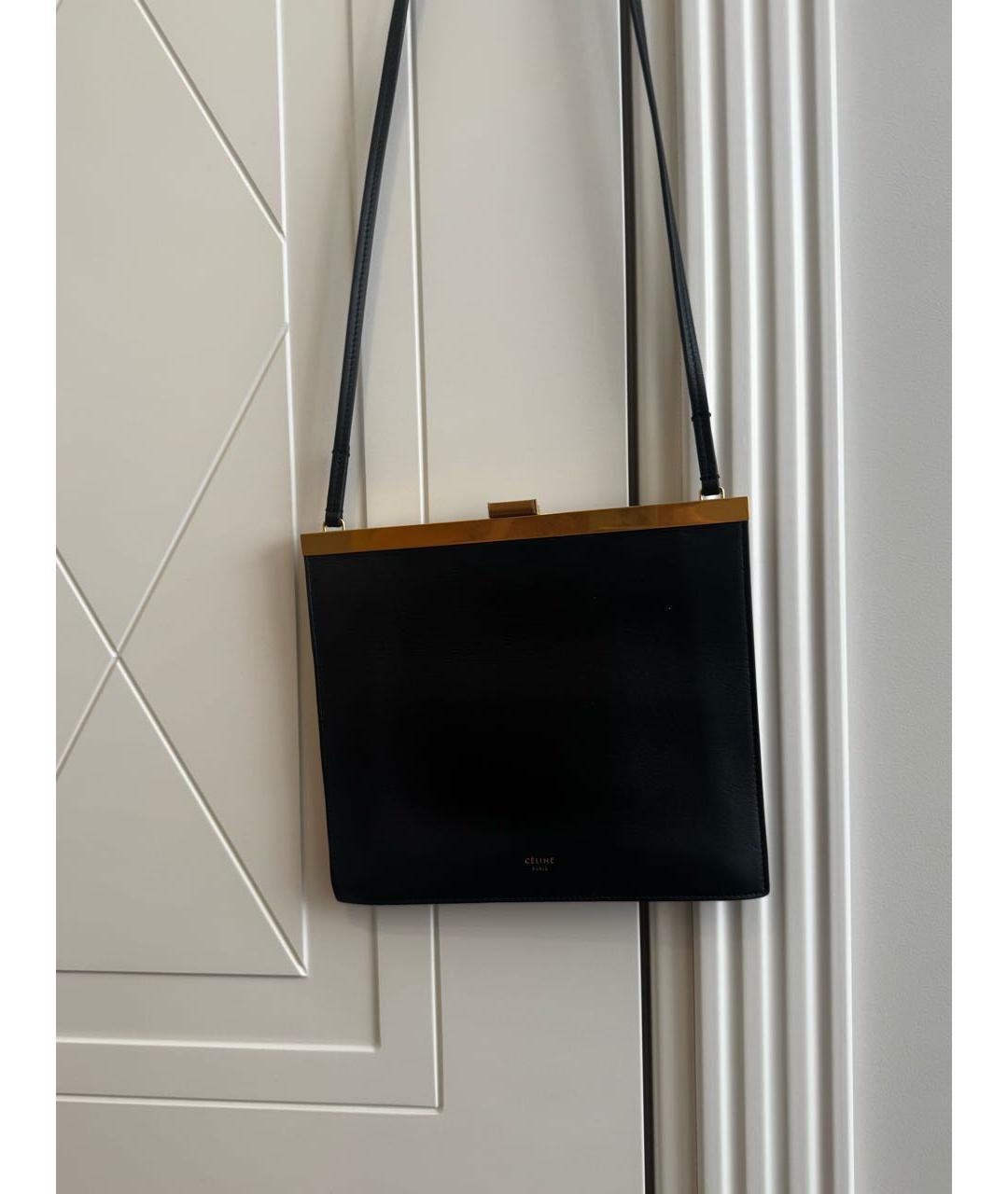 CELINE Черная кожаная сумка через плечо, фото 3
