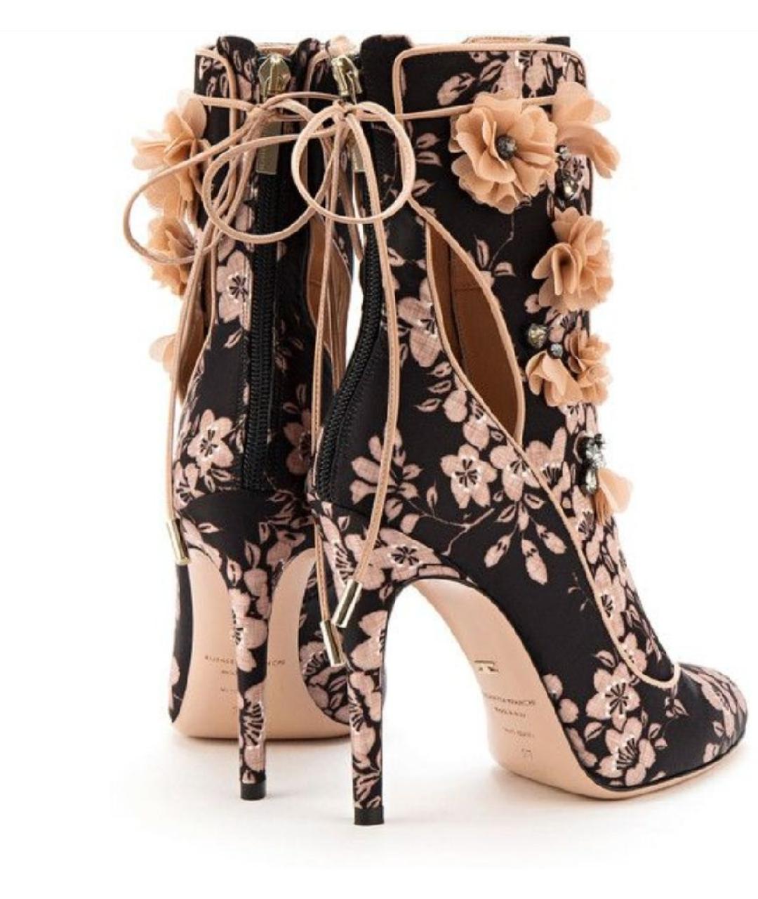 ELISABETTA FRANCHI Черные текстильные ботильоны, фото 5