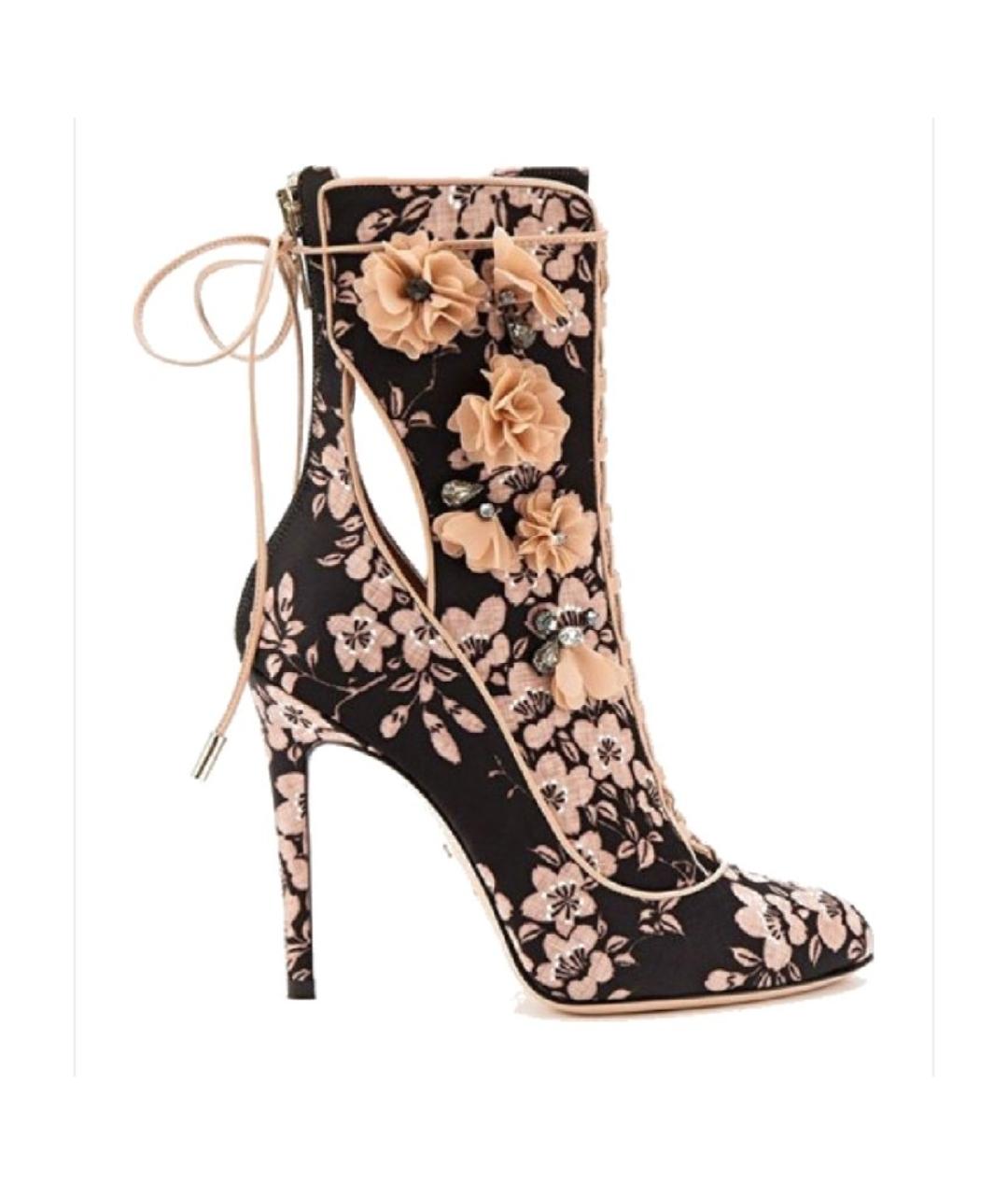 ELISABETTA FRANCHI Черные текстильные ботильоны, фото 6