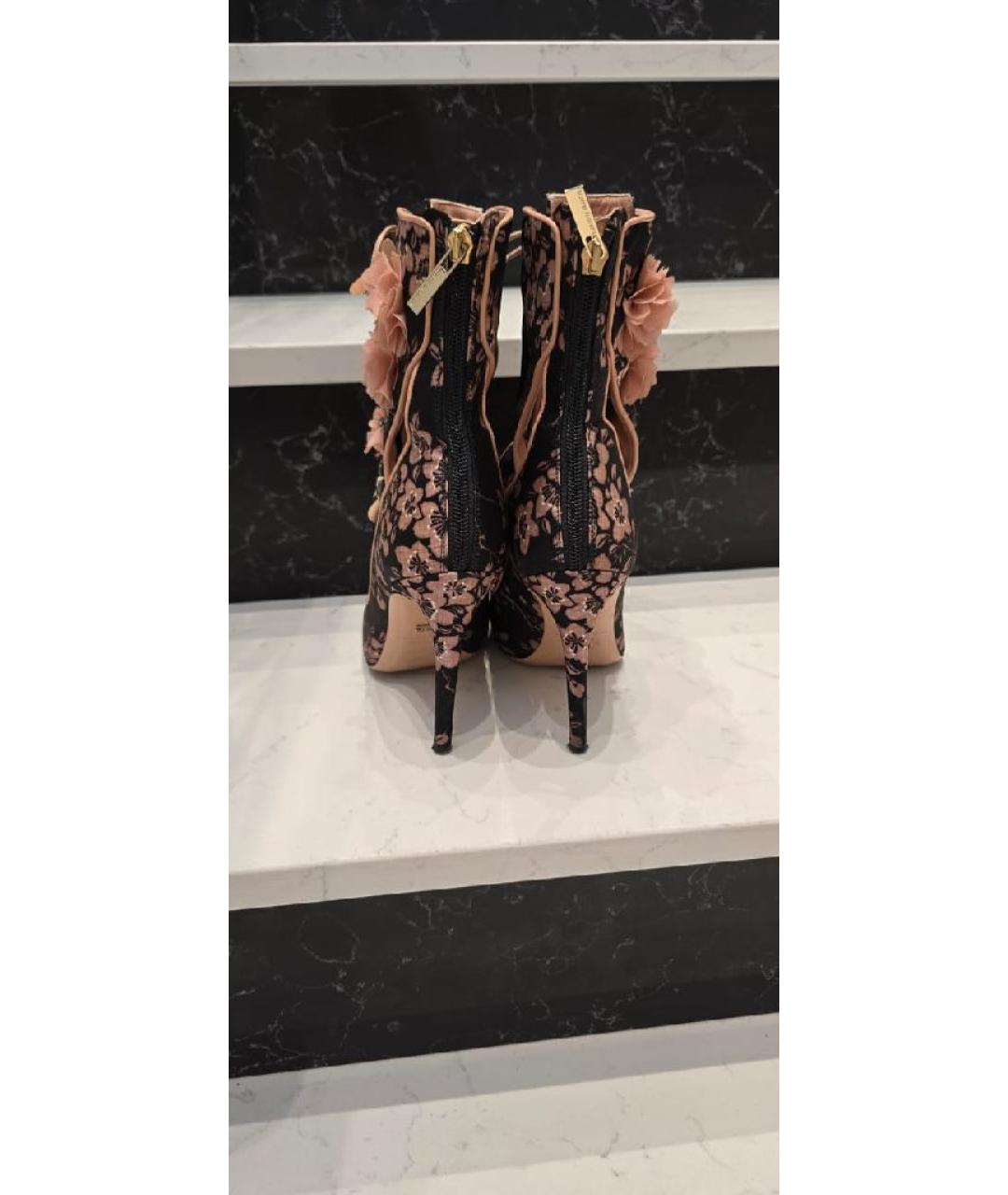 ELISABETTA FRANCHI Черные текстильные ботильоны, фото 4