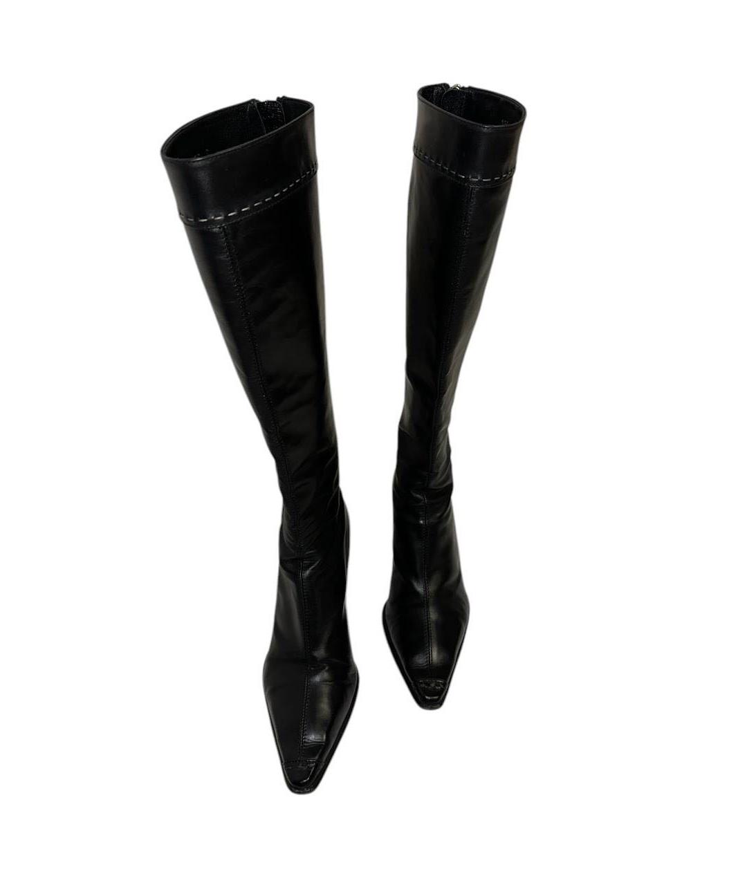 GUCCI Черные кожаные сапоги, фото 2
