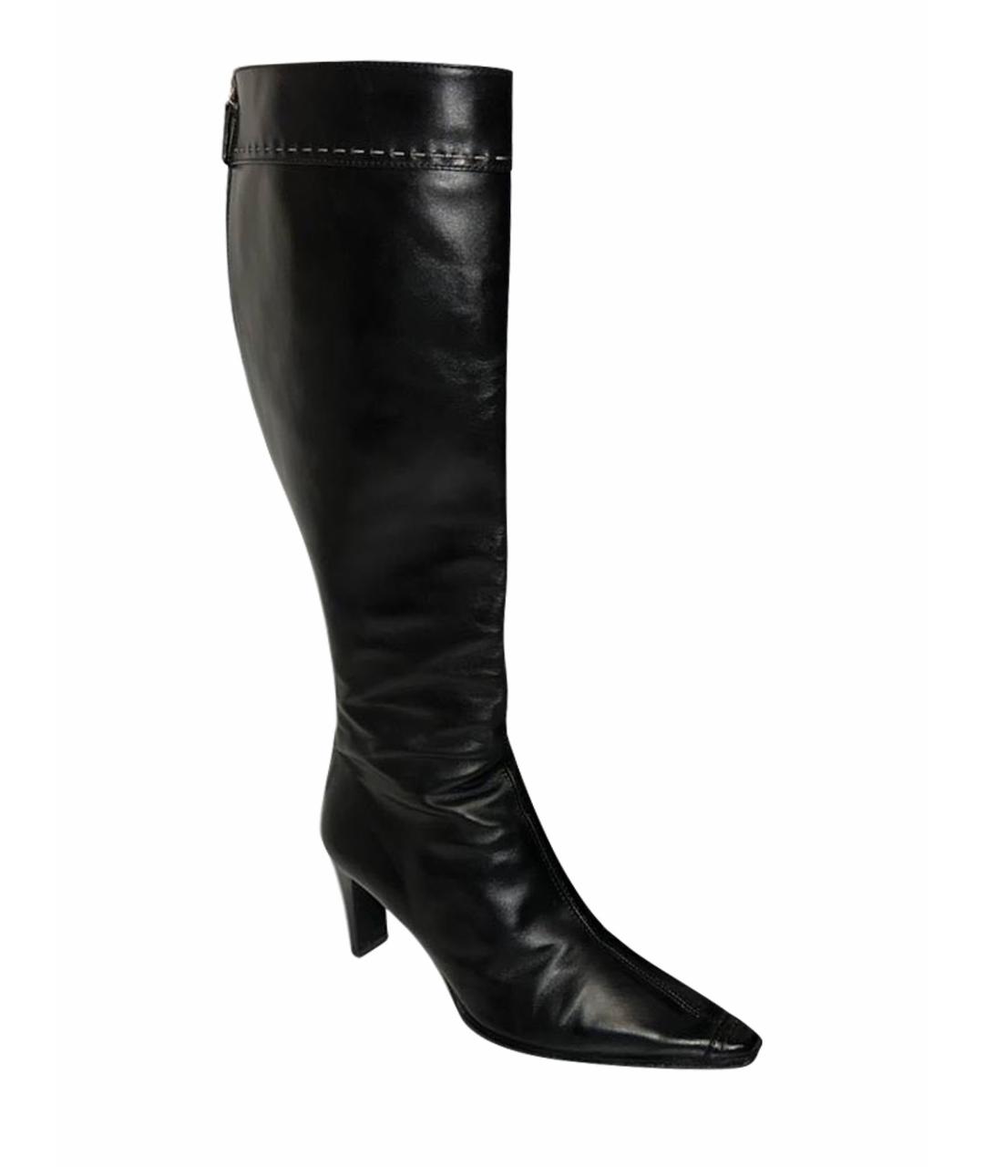 GUCCI Черные кожаные сапоги, фото 1