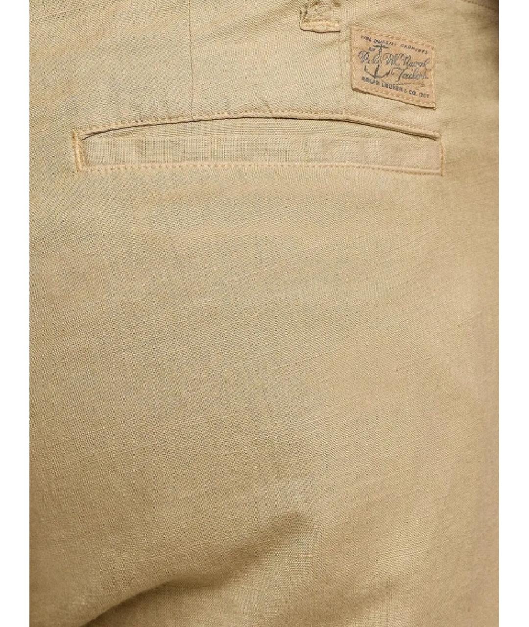 POLO RALPH LAUREN Бежевые льняные шорты, фото 3