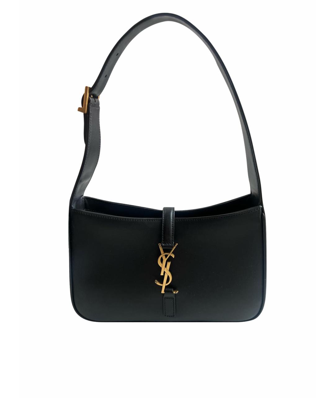 SAINT LAURENT Черная кожаная сумка с короткими ручками, фото 1