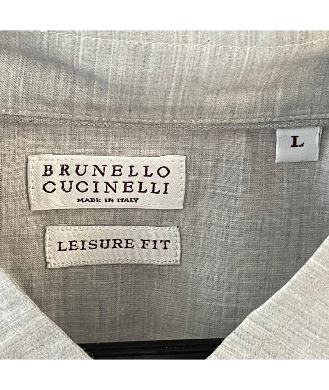BRUNELLO CUCINELLI Серая классическая рубашка, фото 2